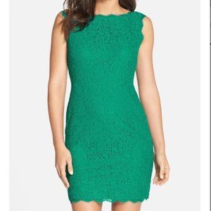 Adrianna Papell Green Lace Cocktail Dress